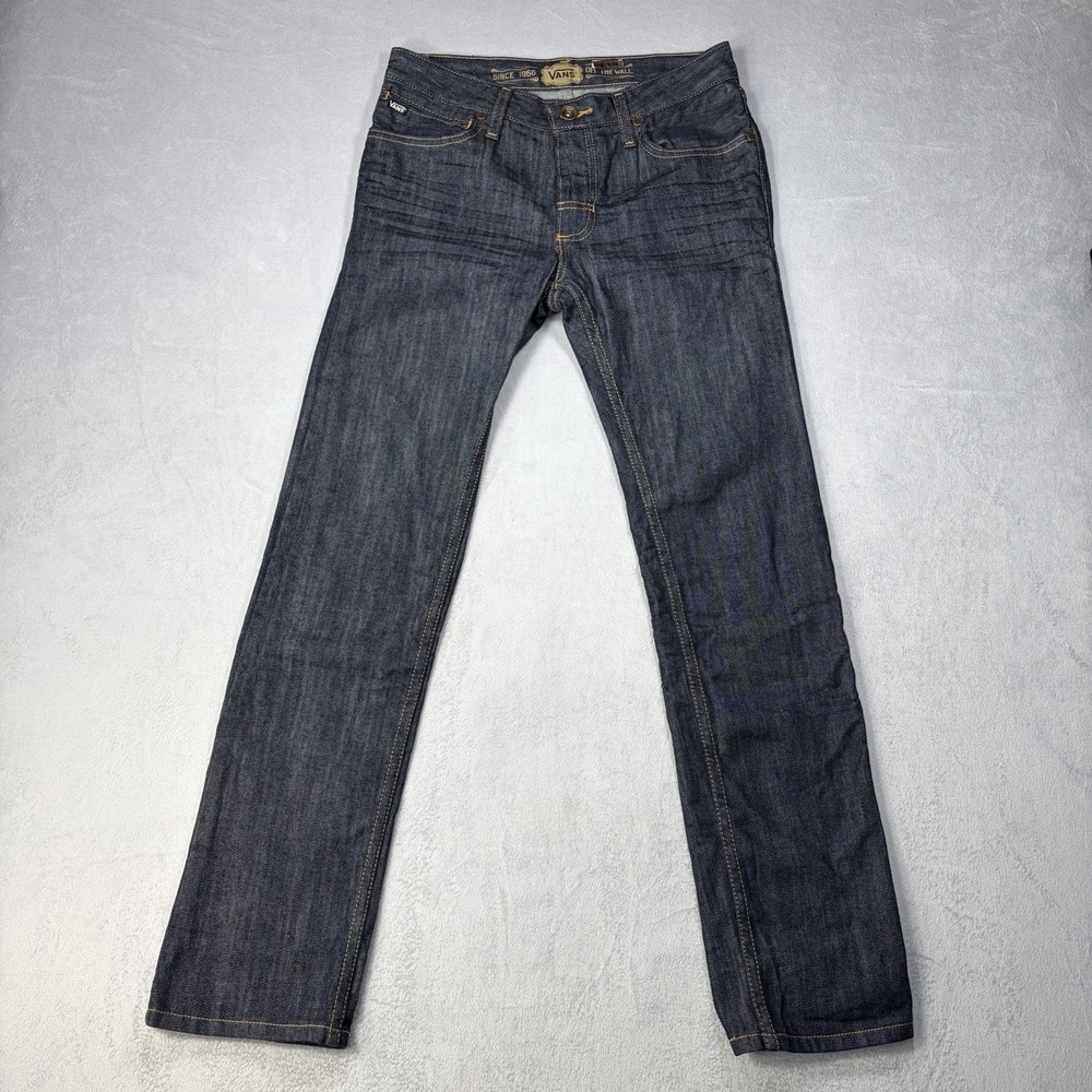 Vans Slim Fit jeans Boys Size 12 Blue Denim Low Rise Skinny Leg Skater